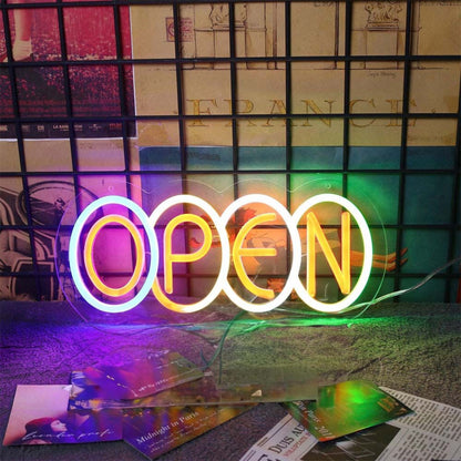 Colorful Open Neon Sign | Shineneon
