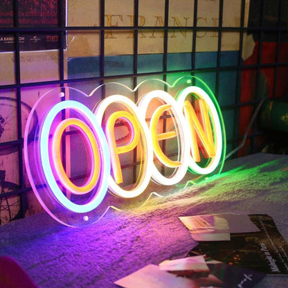 Colorful Open Neon Sign | Shineneon