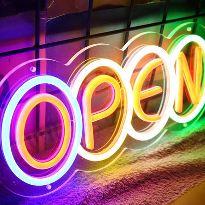 Colorful Open Neon Sign | Shineneon