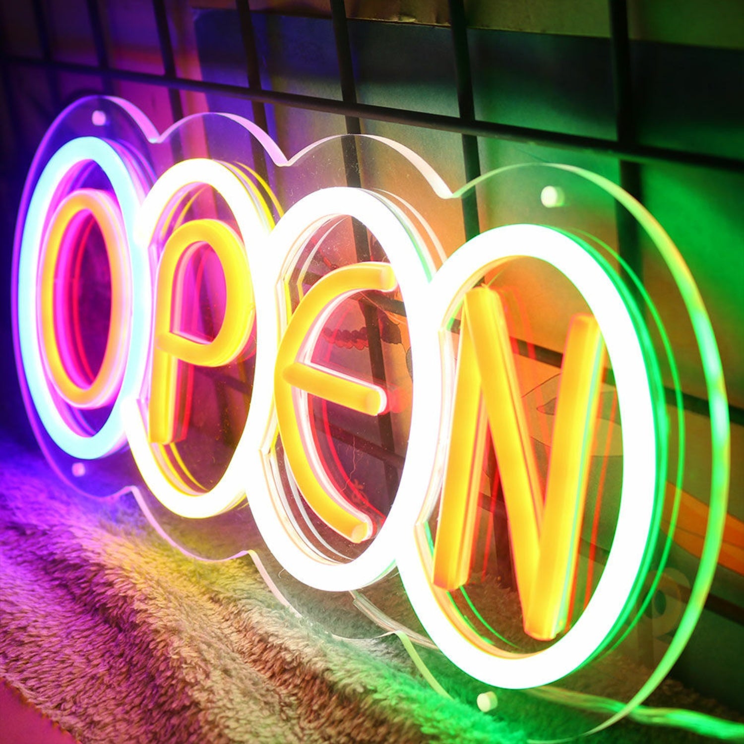Colorful Open Neon Sign | Shineneon