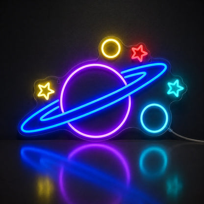 Colorful Planet Orbit Neon Sign LED Neon Sign high-converting product image