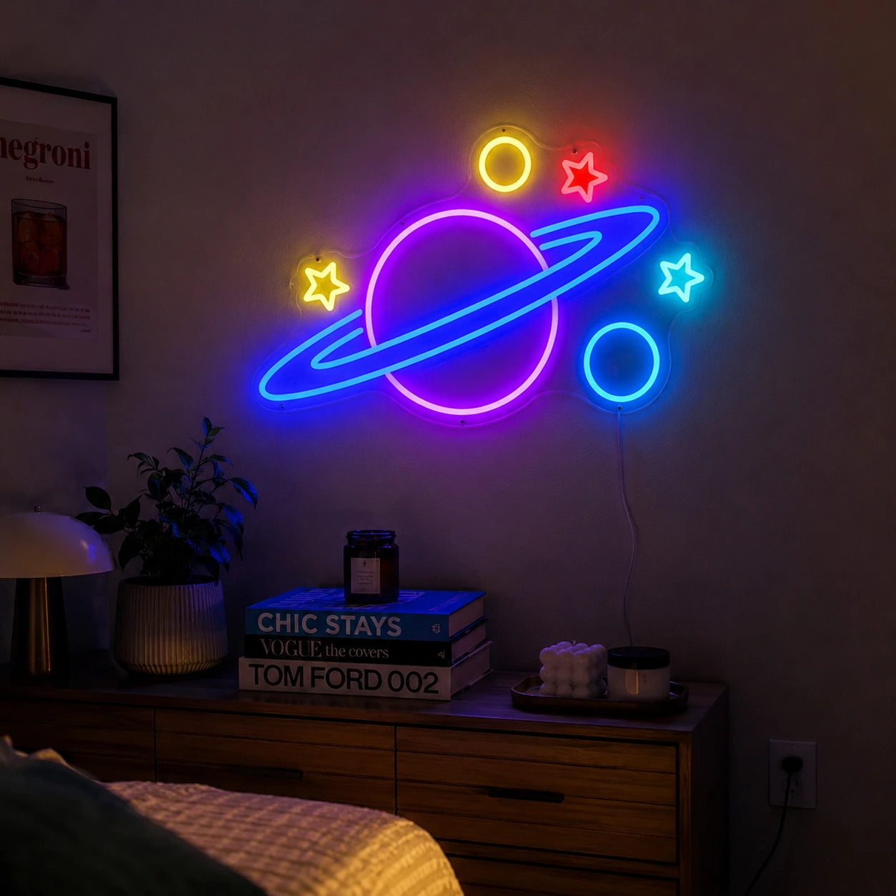 Colorful Planet Orbit Neon Sign LED Neon Sign real lifestyle scene