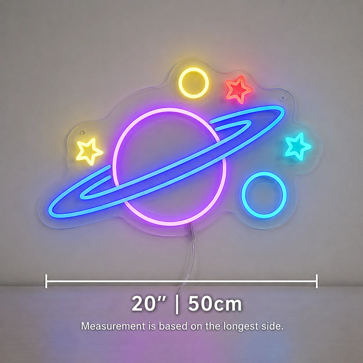 Colorful Planet Orbit Neon Sign LED Neon Sign size image