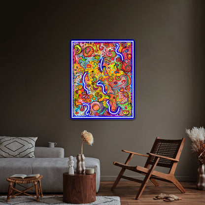 Colorful Psychedelic Abstract Art Reality Wall Artwork Neon Signs