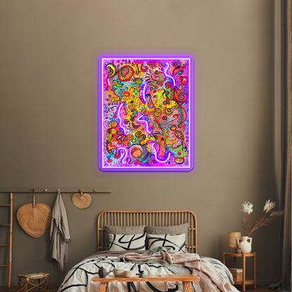 Colorful Psychedelic Abstract Art Reality Wall Artwork Neon Signs