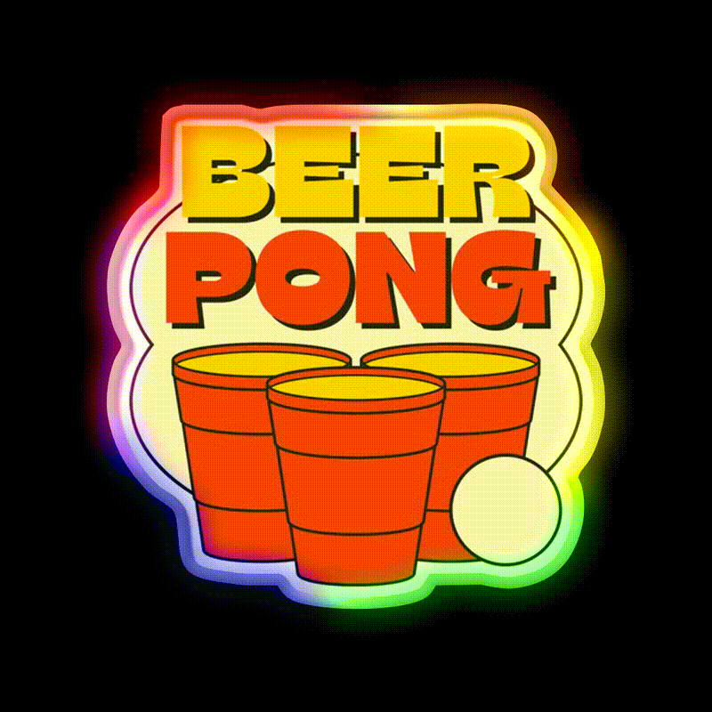 Colorful Retro Beer Pong Beer Bar Decor Led Neon Sign Rgb Color - LED neon sign close-up detail
