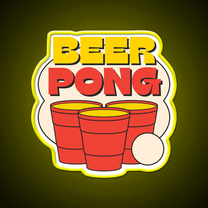 Colorful Retro Beer Pong Beer Bar Decor Led Neon Sign Rgb Color - Custom LED neon sign front view
