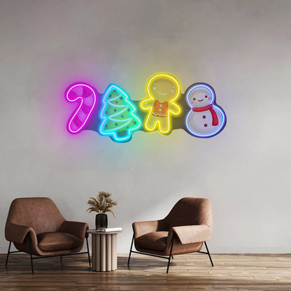 Colorful Toppers Christmas Neon Sign Acrylic Artwork For Sale - Shineneon