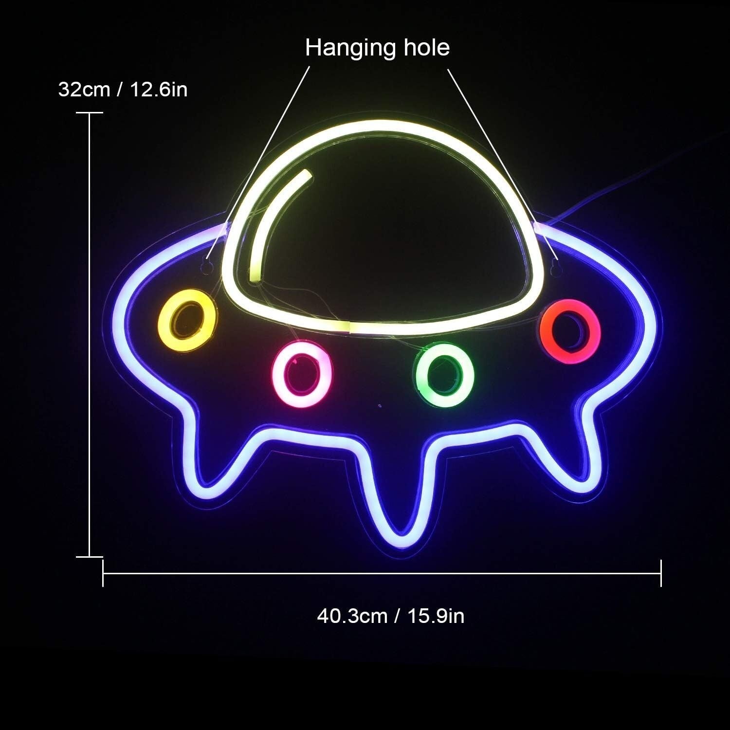 Colorful Ufo Led Neon Sign For Home Decor Offices Stores Bars - Shineneon