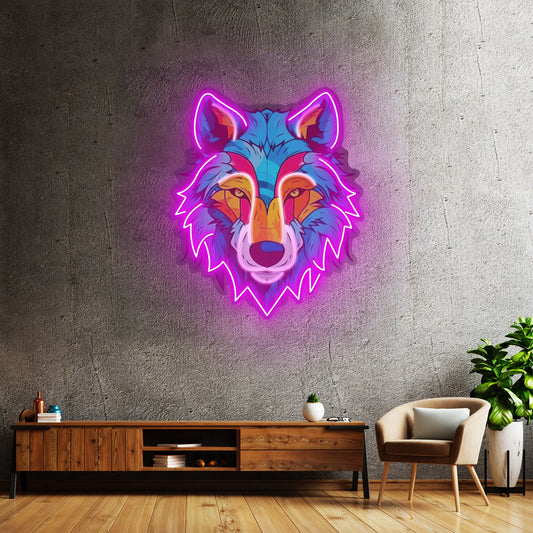 Colorful Wolf Led Neon Sign Light Custom Led Signs