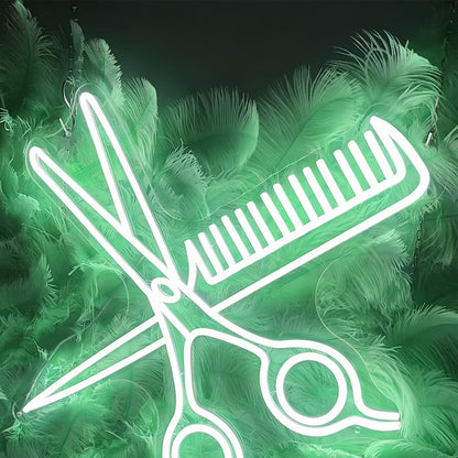 Comb And Scissors Add A Touch Of Neon Style To Your Space | Shineneon