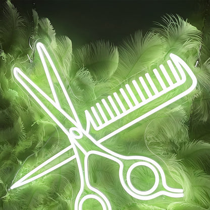 Comb And Scissors Add A Touch Of Neon Style To Your Space | Shineneon