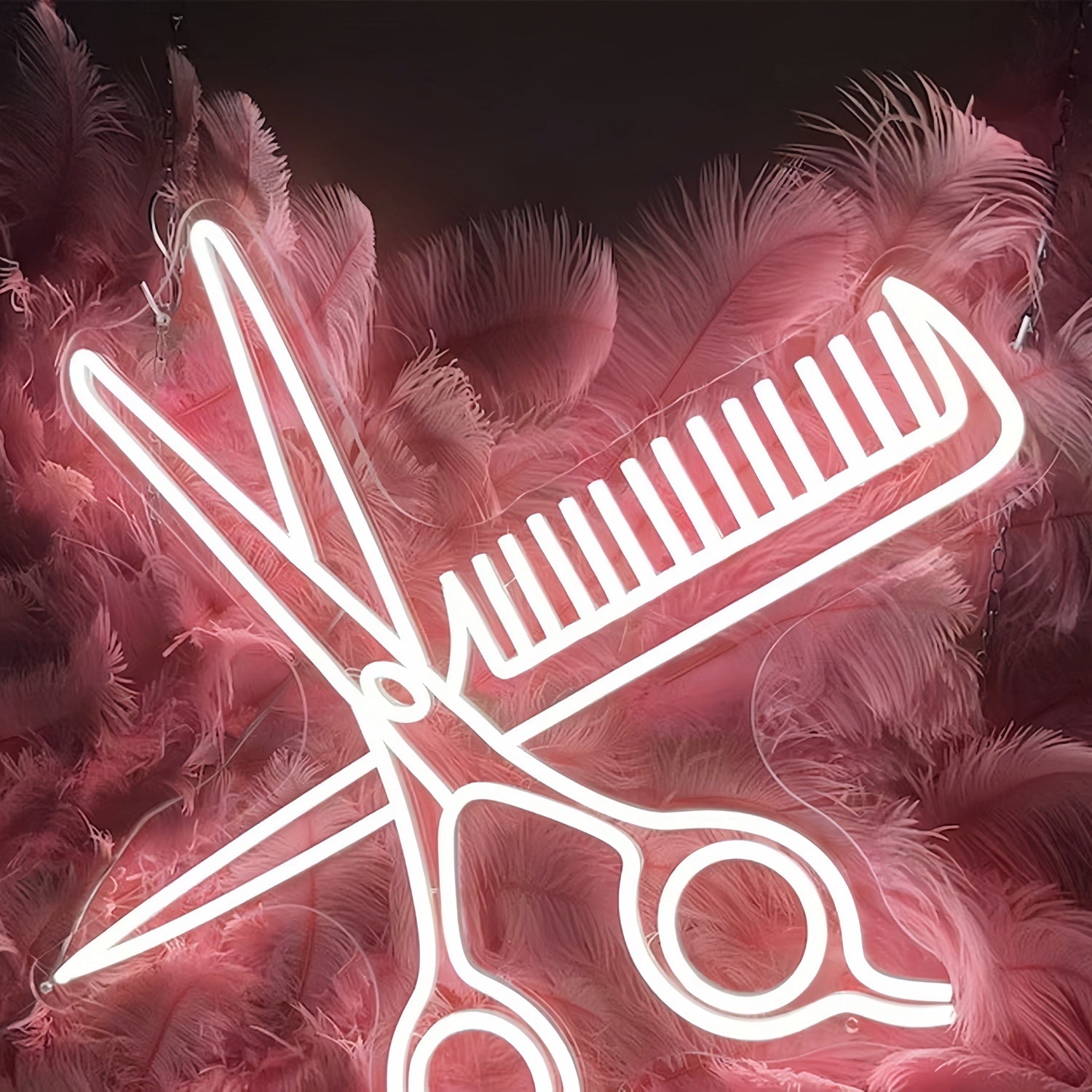 Comb And Scissors Add A Touch Of Neon Style To Your Space | Shineneon