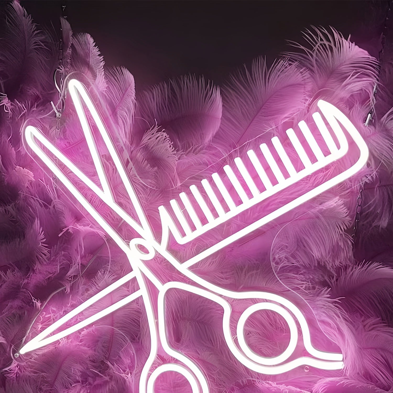 Comb And Scissors Add A Touch Of Neon Style To Your Space | Shineneon