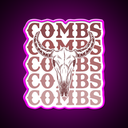 Combs Crazy Bullhead Beer Bar Decor Led Neon Sign Rgb Color - Neon sign mounted on wall in room