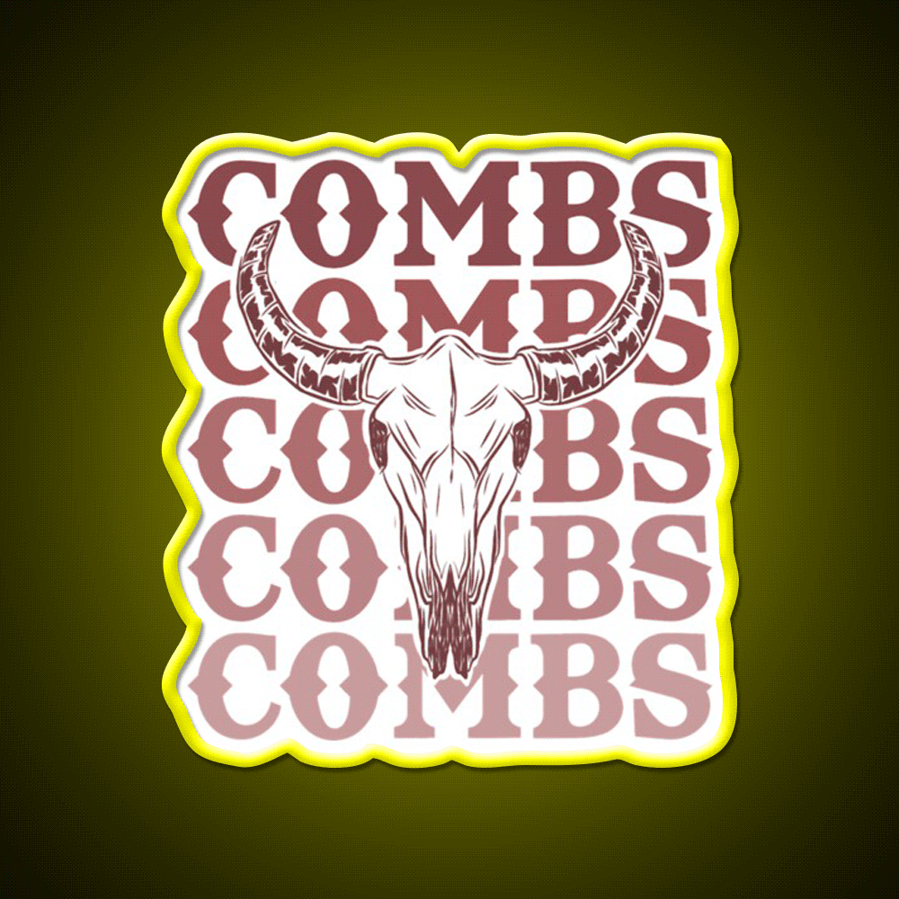 Combs Crazy Bullhead Beer Bar Decor Led Neon Sign Rgb Color - Custom LED neon sign front view