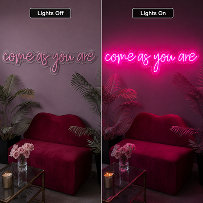 Come As You Are Wall Decor LED Neon Sign - 06 Day Night Comparison