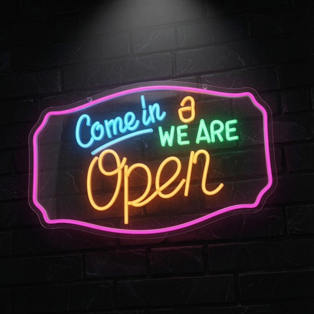 Come In We Are Open Business LED Neon Sign - 02 High-Converting Product Image