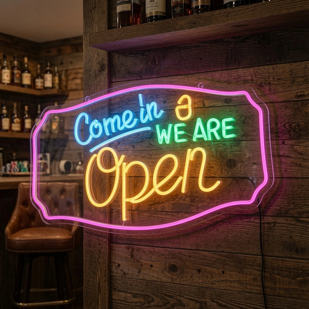 Come In We Are Open Business LED Neon Sign - 03 Real Lifestyle Scene