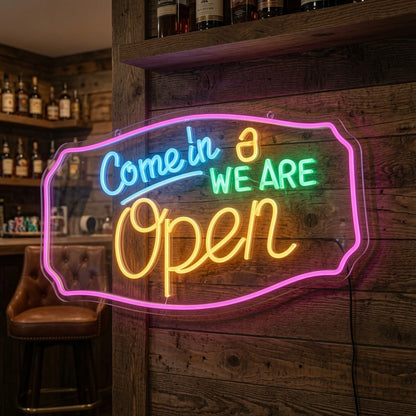 Come In We Are Open Business LED Neon Sign - 03 Real Lifestyle Scene