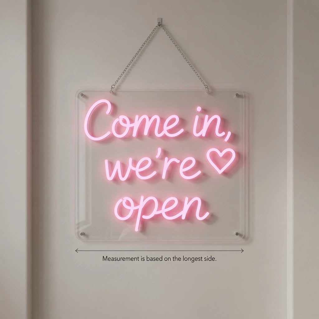 Come In We're Open LED Neon Sign - 04 Size Image