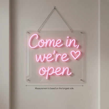 Come In We're Open LED Neon Sign - 04 Size Image