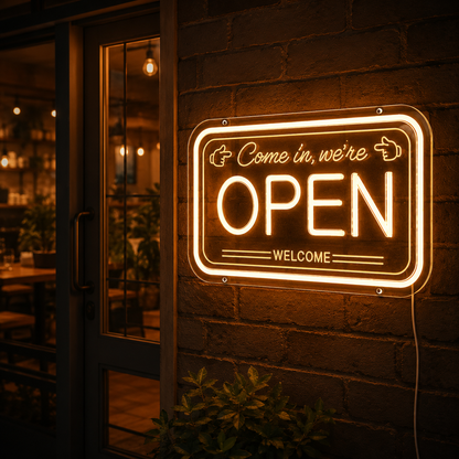 Come In We're Open LED Neon Sign Home Wall Art - 02 High-Converting Product Image