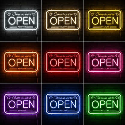 Come In We're Open LED Neon Sign Home Wall Art - 05 Color Grid