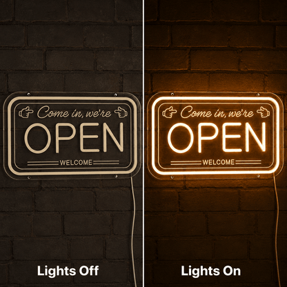 Come In We're Open LED Neon Sign Home Wall Art - Shineneon
