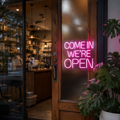 Come In We're Open LED Neon Sign Wall Neon Sign - 03 Real Lifestyle Scene