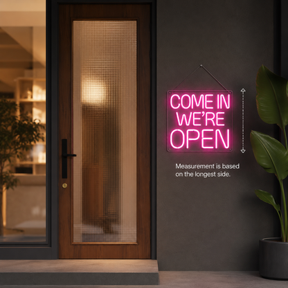 Come In We're Open LED Neon Sign Wall Neon Sign - 04 Size Image