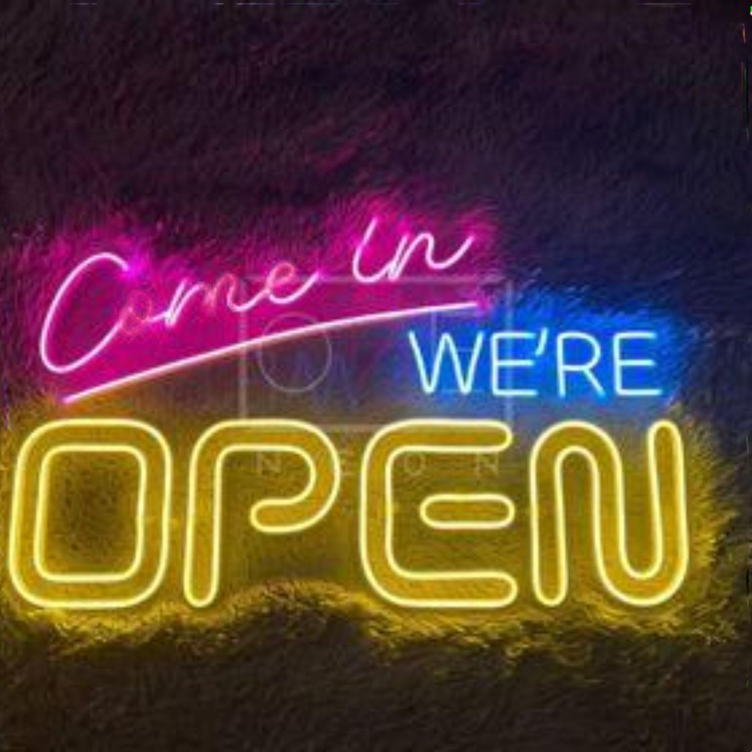 Come In Were Open Multicolor Led Neon Sign For Shop Entrance Window Decor | Shineneon