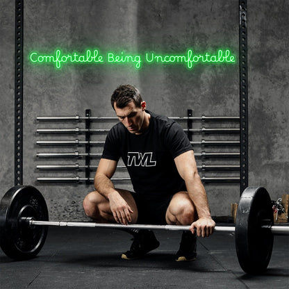 Comfortable Being Uncomfortable Green Led Neon Sign Gym Wall Decor | Shineneon
