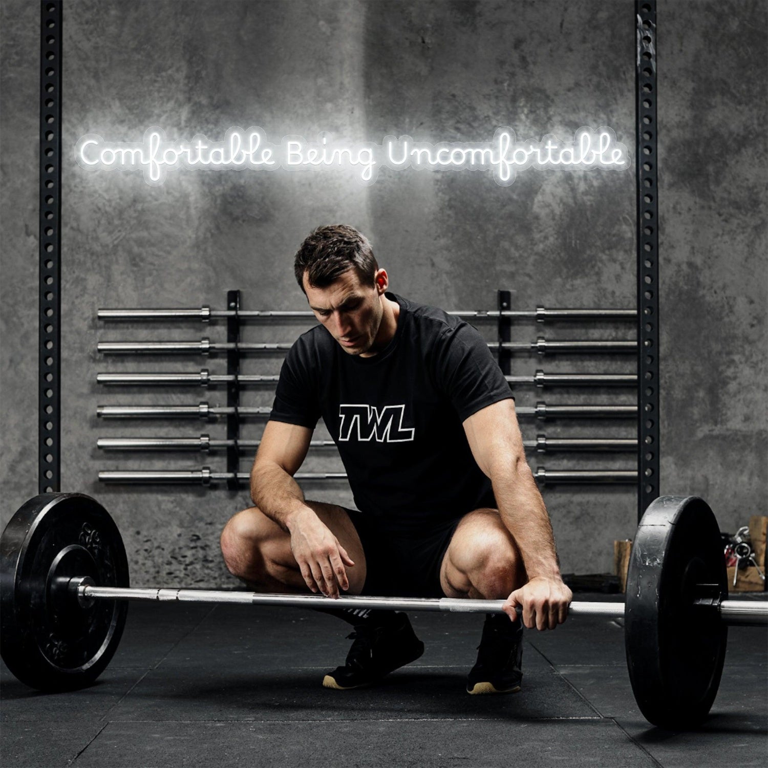 Comfortable Being Uncomfortable Green Led Neon Sign Gym Wall Decor | Shineneon