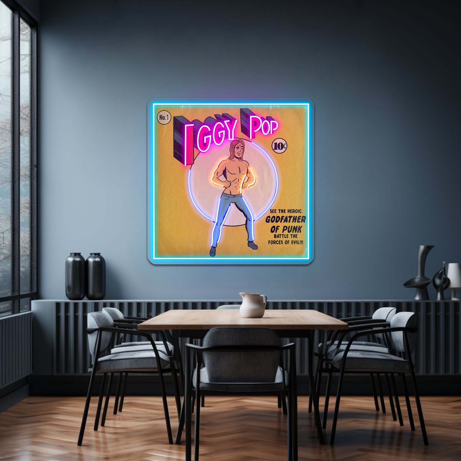 Comic Pop Artwork Business Led Sign