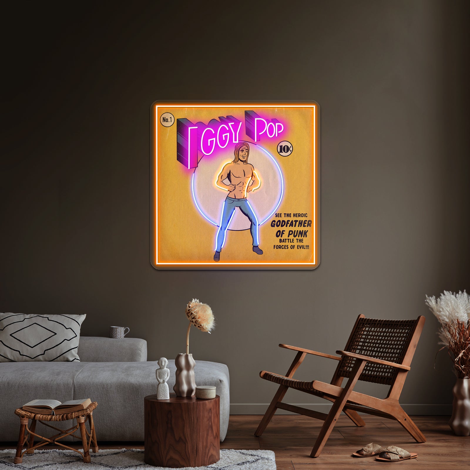 Comic Pop Artwork Business Led Sign