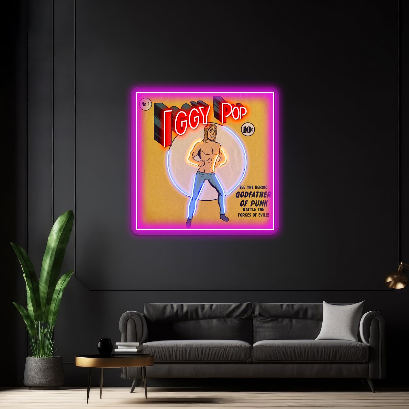 Comic Pop Artwork Business Led Sign