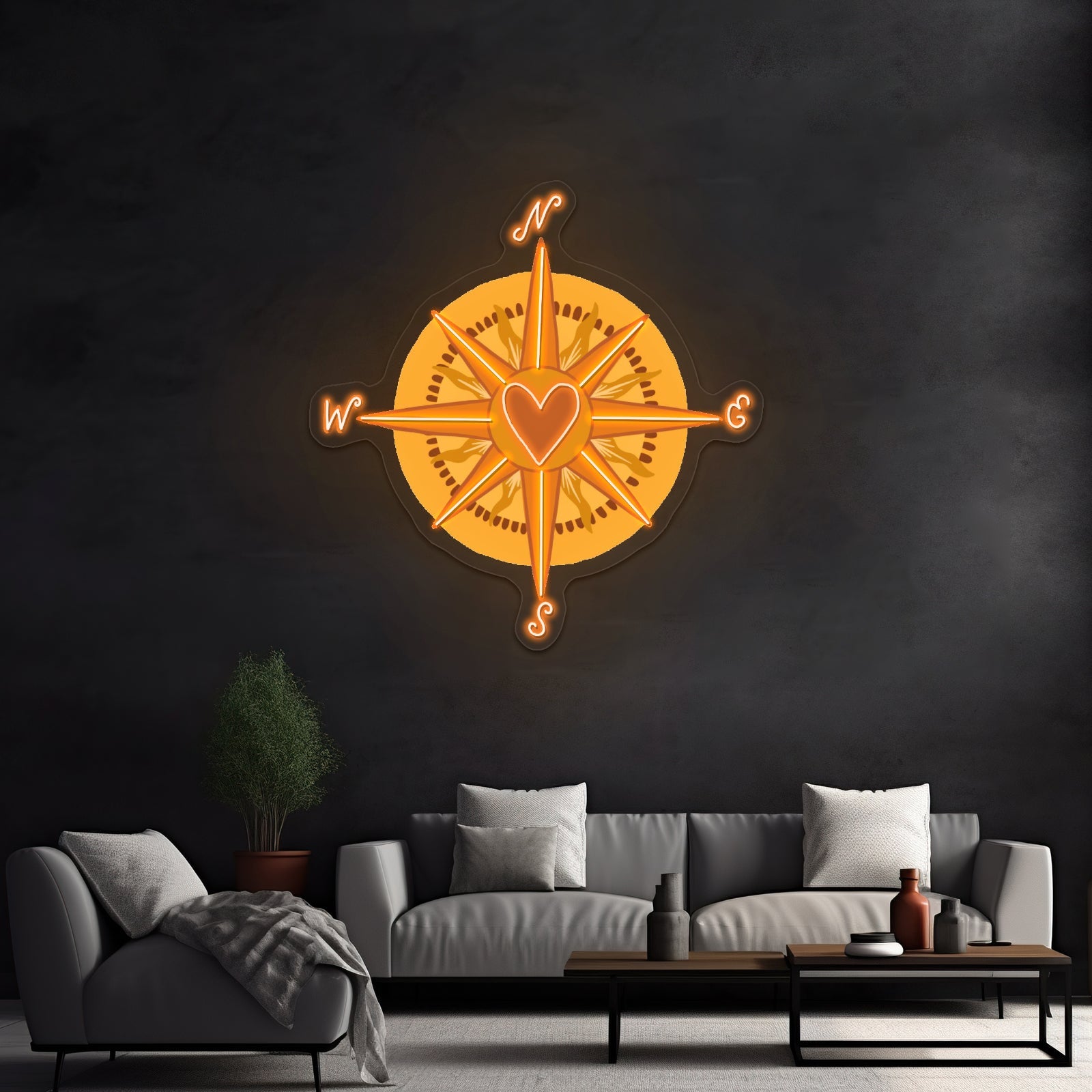 Compass Nature Neon Signs For Wall Decor - Shineneon