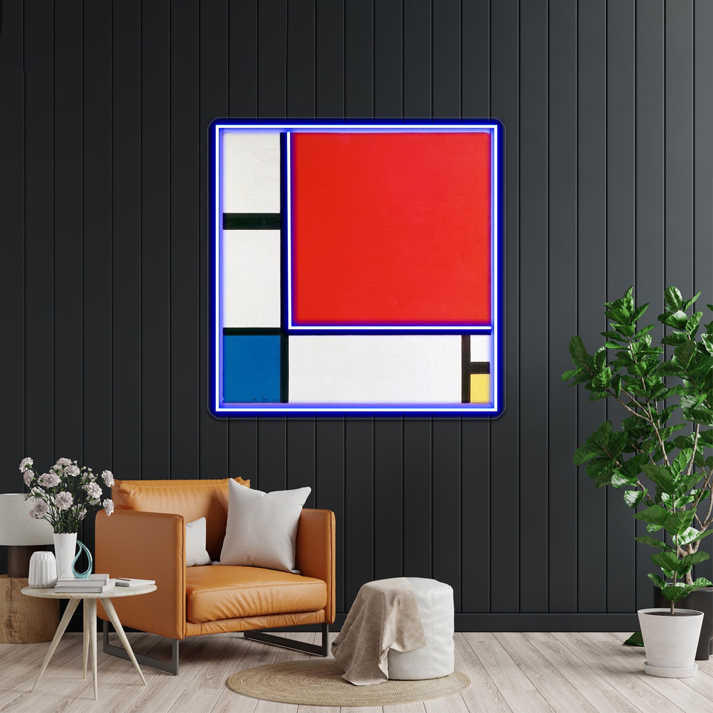 Composition Ii In Red Blue And Yellow By Piet Mondrian 1930 Wall Artwork Neon Signs