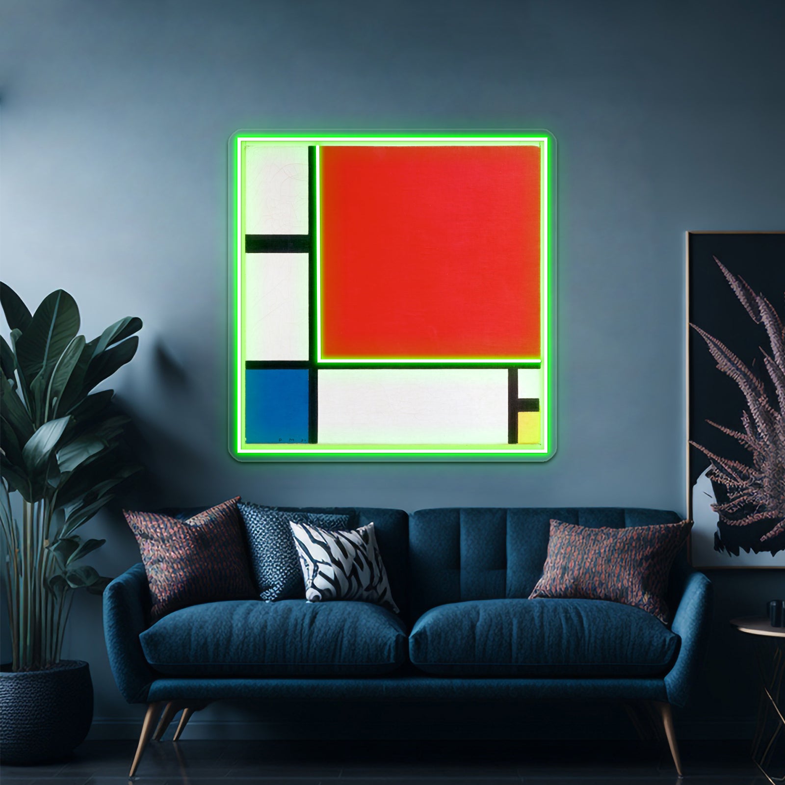 Composition Ii In Red Blue And Yellow By Piet Mondrian 1930 Wall Artwork Neon Signs | Shineneon