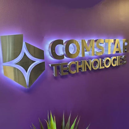 Comstar Technologies 3D Backlit Stainless Steel Letters Business Metal Led Sign - Shineneon