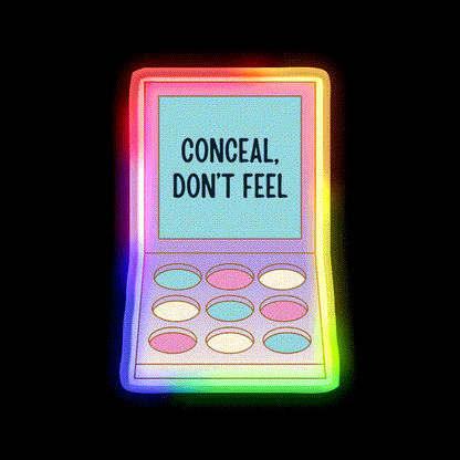 Conceal Dont Feel Nail Salon Led Neon Sign For Tech Room Rgb Color - LED neon sign close-up detail
