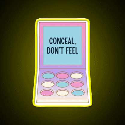 Conceal Dont Feel Nail Salon Led Neon Sign For Tech Room Rgb Color - Custom LED neon sign front view