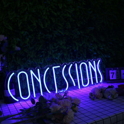 Concessions Blue Neon Sign For Event And Party Spaces | Shineneon