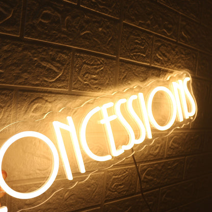Concessions Yellow Neon Sign For Event And Party Spaces | Shineneon