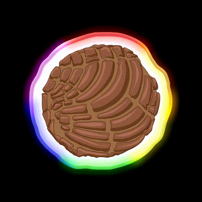 Concha Snack Food Led Neon Sign For Snack Room Rgb Color - LED neon sign close-up detail