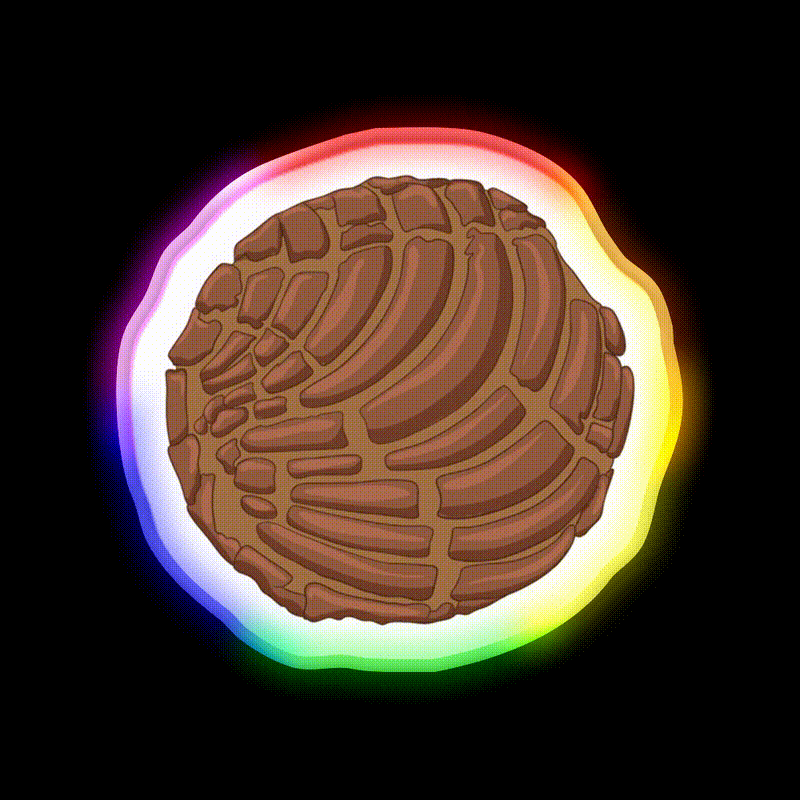 Concha Snack Food Led Neon Sign For Snack Room Rgb Color - LED neon sign close-up detail
