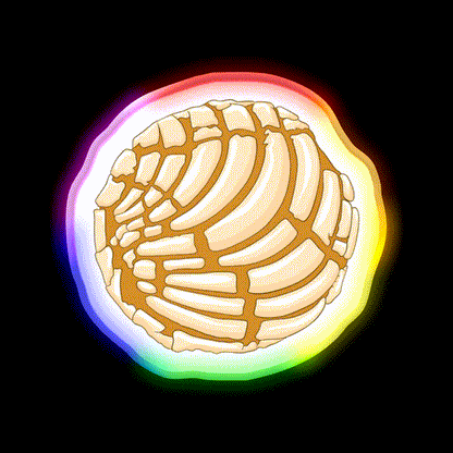 Concha Snack Food Led Neon Sign Rgb Color - LED neon sign close-up detail