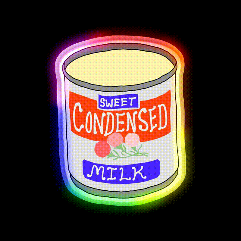 Condensed Milk Snack Food Led Neon Sign Rgb Color - LED neon sign close-up detail