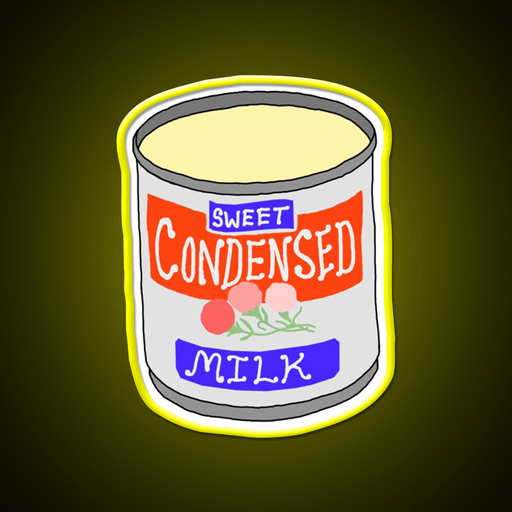 Condensed Milk Snack Food Led Neon Sign Rgb Color - Custom LED neon sign front view